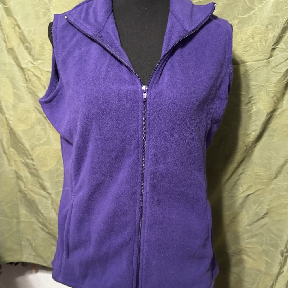 Great Northwest Purple Fleece Zip-Up Vest with Pockets Sz Sm